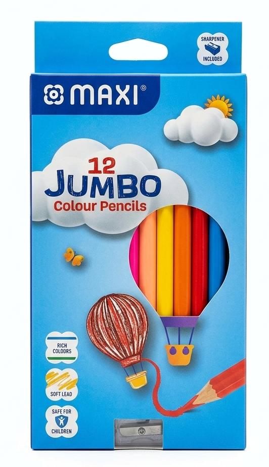 Maxi 12 Jumbo Colour Pencils with Sharpener - Al Kabayel Discount CentreMaxi 12 Jumbo Colour Pencils with SharpenerColor PencilsMAXIAl Kabayel Discount Centre