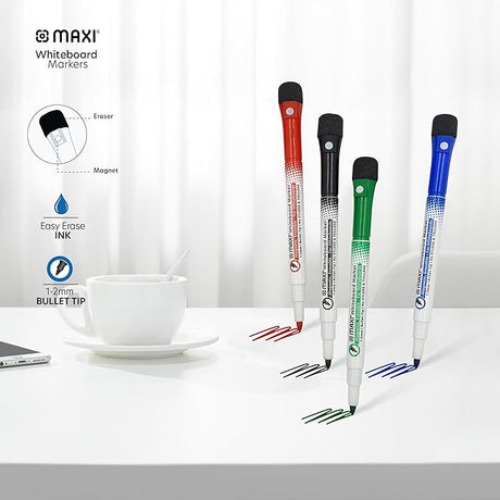 MAXI 2 Sided Black Whiteboard A4 + 4pcs Colour Markers + 1pc Duster - Al Kabayel Discount CentreMAXI 2 Sided Black Whiteboard A4 + 4pcs Colour Markers + 1pc DusterNotebooks & Writing PadsMAXIAl Kabayel Discount Centre
