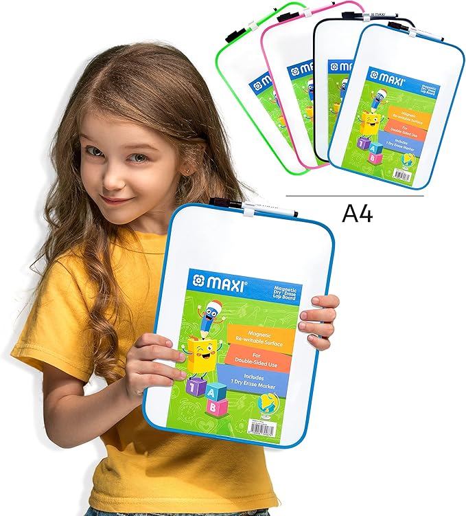 MAXI 2 Sided Blue Whiteboard A4 + 4pcs Colour Markers + 1pc Duster - Al Kabayel Discount CentreMAXI 2 Sided Blue Whiteboard A4 + 4pcs Colour Markers + 1pc DusterNotebooks & Writing PadsMAXIAl Kabayel Discount Centre