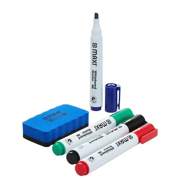 MAXI 2 Sided Green Whiteboard A4 + 4pcs Colour Markers + 1pc Duster - Al Kabayel Discount CentreMAXI 2 Sided Green Whiteboard A4 + 4pcs Colour Markers + 1pc DusterNotebooks & Writing PadsMAXIAl Kabayel Discount Centre