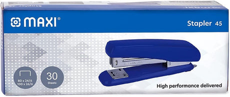 Maxi 45 Stapler 30 Sheets Compatible Staple 26/6 & 24/6 - Blue Color - Al Kabayel Discount CentreMaxi 45 Stapler 30 Sheets Compatible Staple 26/6 & 24/6 - Blue ColorPaper Clips, Staples & FastenersMAXIAl Kabayel Discount Centre