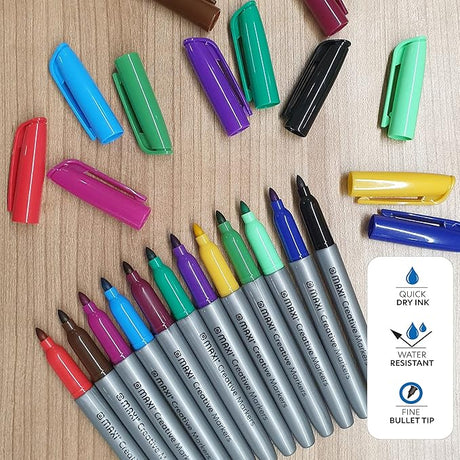 Maxi Creative Permanent Marker Bullet Slim Blister Of 12Pcs Assorted Colours, 40 - 12A - Al Kabayel Discount CentreMaxi Creative Permanent Marker Bullet Slim Blister Of 12Pcs Assorted Colours, 40 - 12APens, Pencils & MarkersMAXIAl Kabayel Discount Centre