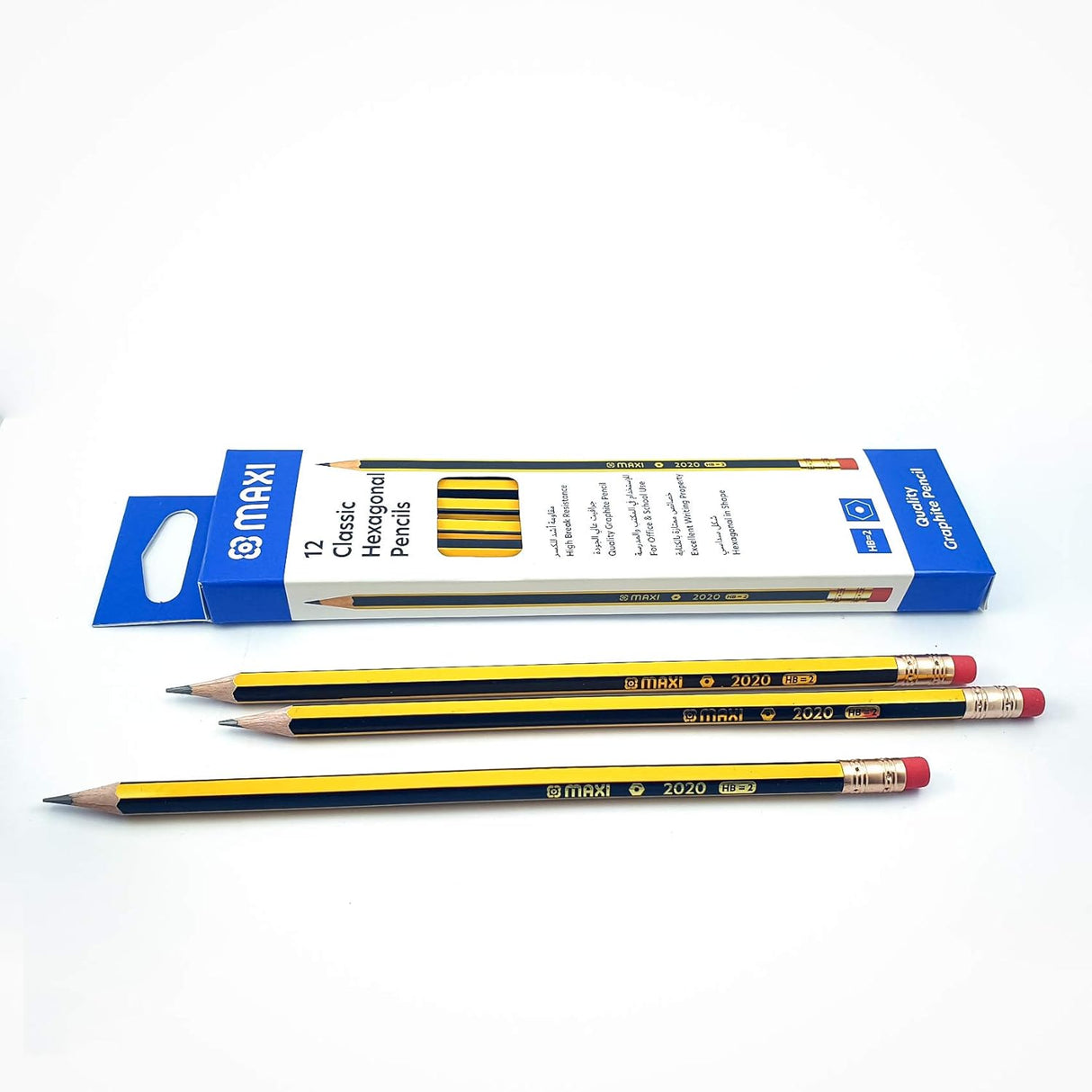 Maxi Hexagonal Black Lead Pencil 12X2Pkt+Plastic Clear Ruler 15Cm+Single Hole Barrel Sharpener + Classic Eraser - 2Pcs - Al Kabayel Discount CentreMaxi Hexagonal Black Lead Pencil 12X2Pkt+Plastic Clear Ruler 15Cm+Single Hole Barrel Sharpener + Classic Eraser - 2PcsPens, Pencils & MarkersMAXIAl Kabayel Discount Centre