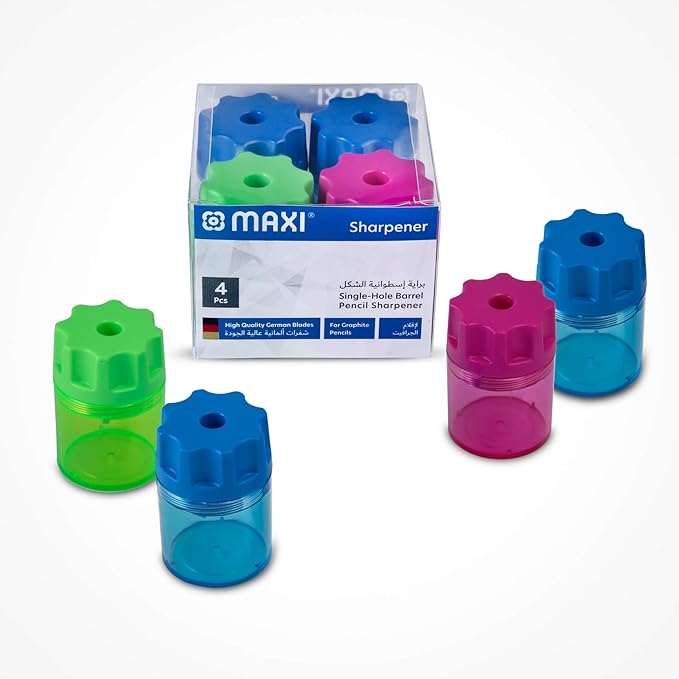 MAXI Sharpener Colour Barrel Single Hole 4Pc Box - Al Kabayel Discount CentreMAXI Sharpener Colour Barrel Single Hole 4Pc BoxErasers & SharpenersMAXIAl Kabayel Discount Centre