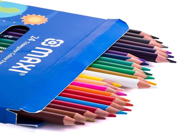 Maxi Triangular Colour Pencils 24 Colour In A Cardboard Box - Al Kabayel Discount CentreMaxi Triangular Colour Pencils 24 Colour In A Cardboard BoxColor PencilsMAXIAl Kabayel Discount Centre