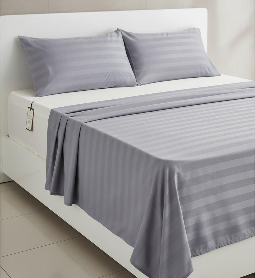 Maxim Gray Cotton Flat Bedsheet 240x260cm with 2 Matching Pillowcases - Al Kabayel Discount CentreMaxim Gray Cotton Flat Bedsheet 240x260cm with 2 Matching PillowcasesBeddingMAXIMAl Kabayel Discount Centre