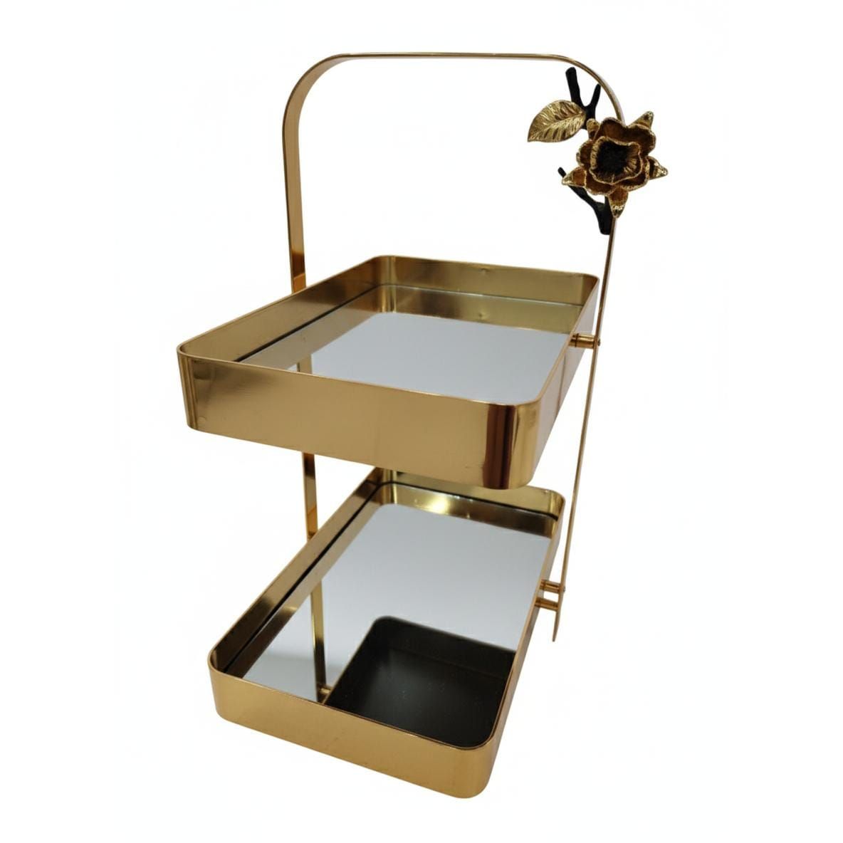 MAY FLOWER 2 - Tier Rectangular Mirror Serving Tray with Gold Finish – Elegant Dessert and Snack Stand for Parties, Weddings, or Home Decoration 40x30x18 cm - Al Kabayel Discount CentreMAY FLOWER 2 - Tier Rectangular Mirror Serving Tray with Gold Finish – Elegant Dessert and Snack Stand for Parties, Weddings, or Home Decoration 40x30x18 cmServeware SetsMAY FLOWERAl Kabayel Discount Centre
