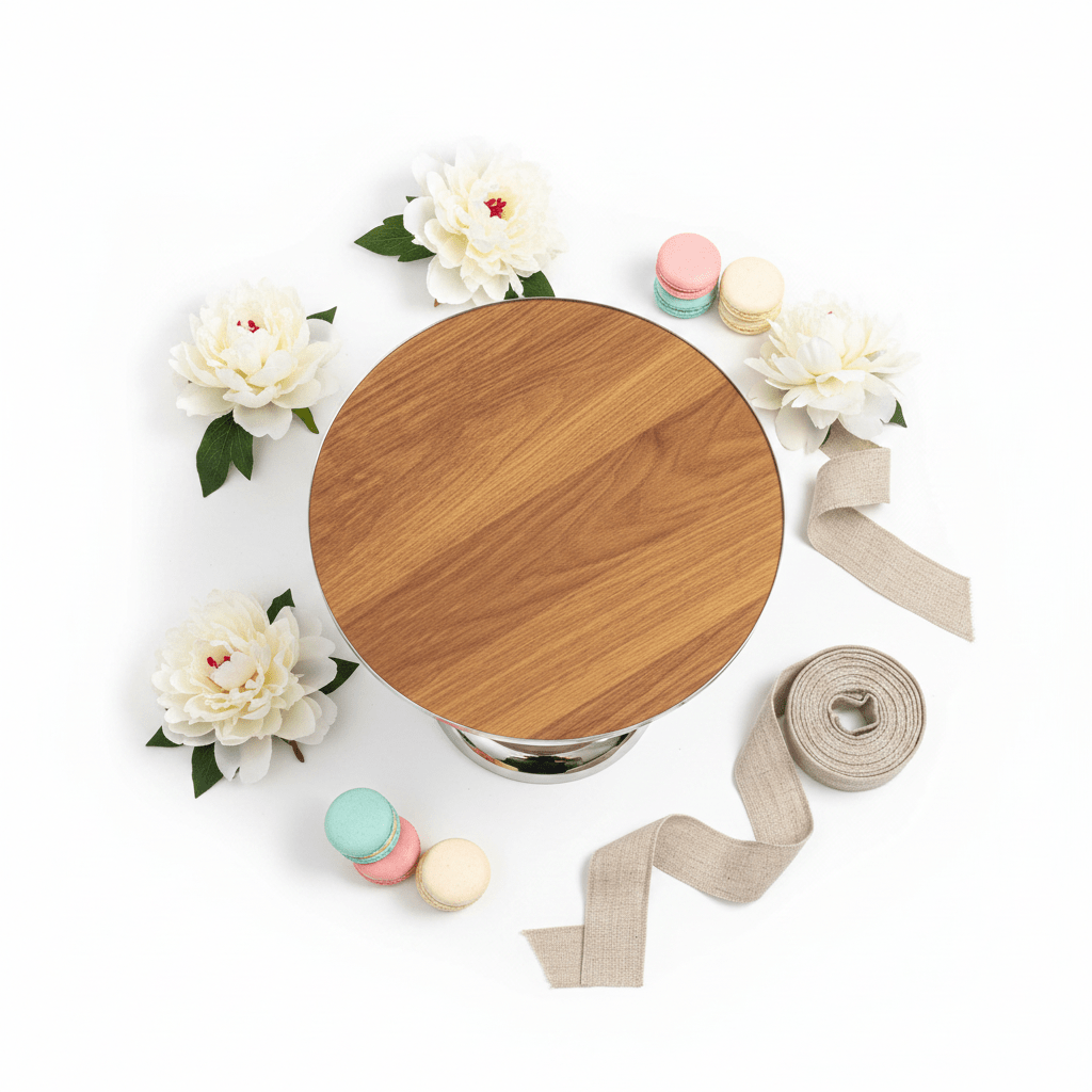 May Flower Round Cake Stand | Wood & Silver Stainless Steel |30×20cm - Al Kabayel Discount CentreMay Flower Round Cake Stand | Wood & Silver Stainless Steel |30×20cmServing TraysMAY FLOWERAl Kabayel Discount Centre