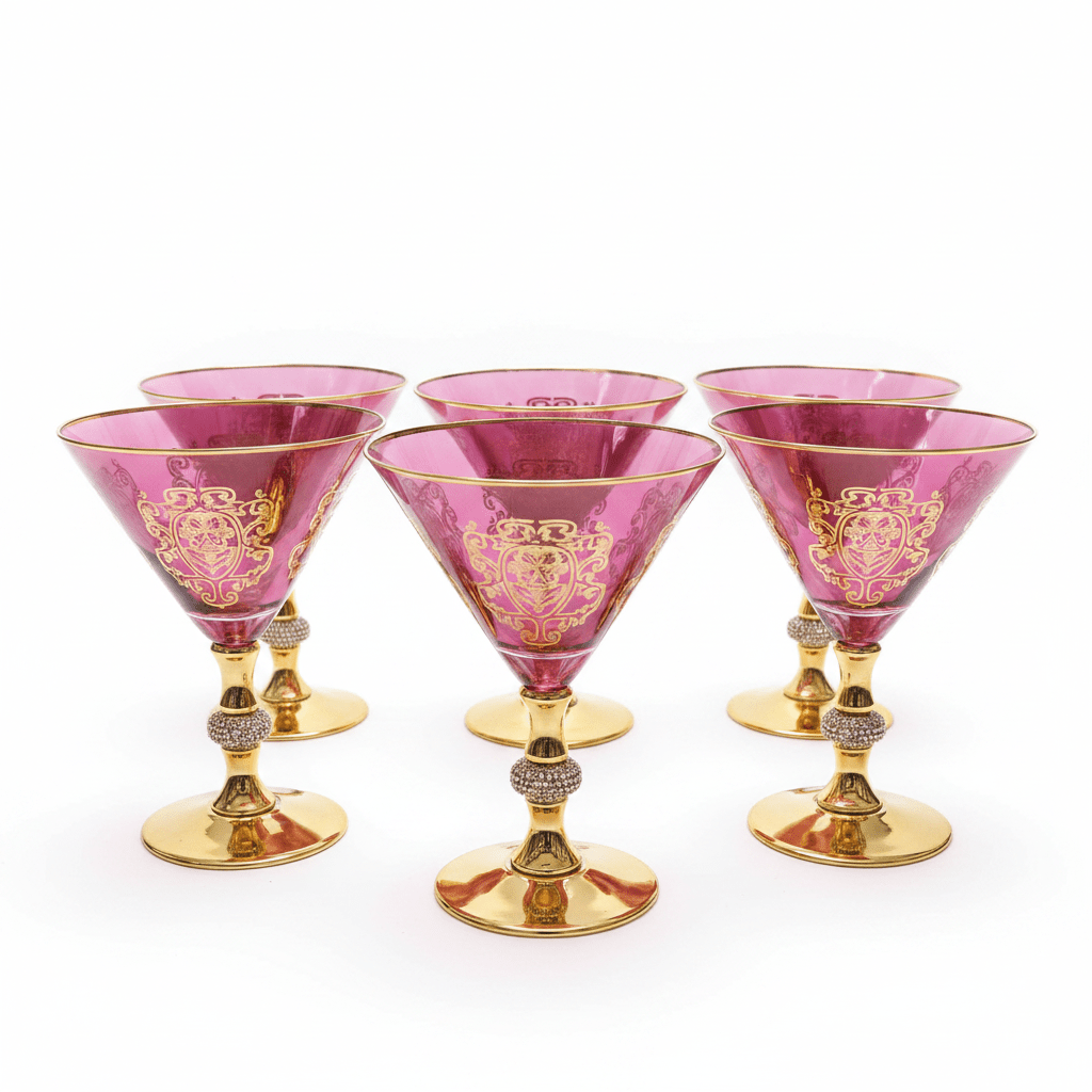 Mayflower 6-Piece Luxury Wine Glass Set - Pink & Gold - 15×12 cm - Al Kabayel Discount CentreMayflower 6-Piece Luxury Wine Glass Set - Pink & Gold - 15×12 cmDrinkware SetsMAYFLOWERAl Kabayel Discount Centre