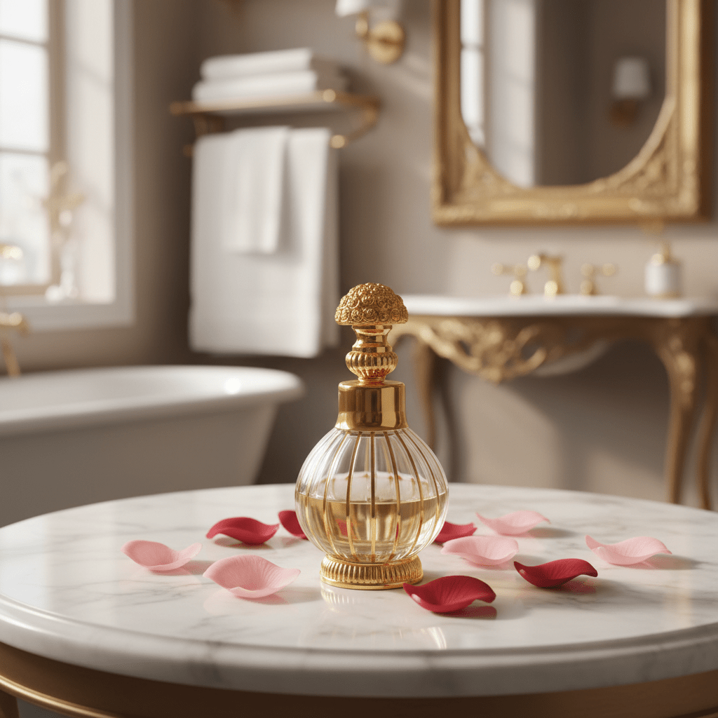Mayflower Glass Perfume Bottle With Gold Filigree Rose Cap – 200ml - Al Kabayel Discount CentreMayflower Glass Perfume Bottle With Gold Filigree Rose Cap – 200mlPerfume BottlesMAYFLOWERAl Kabayel Discount Centre