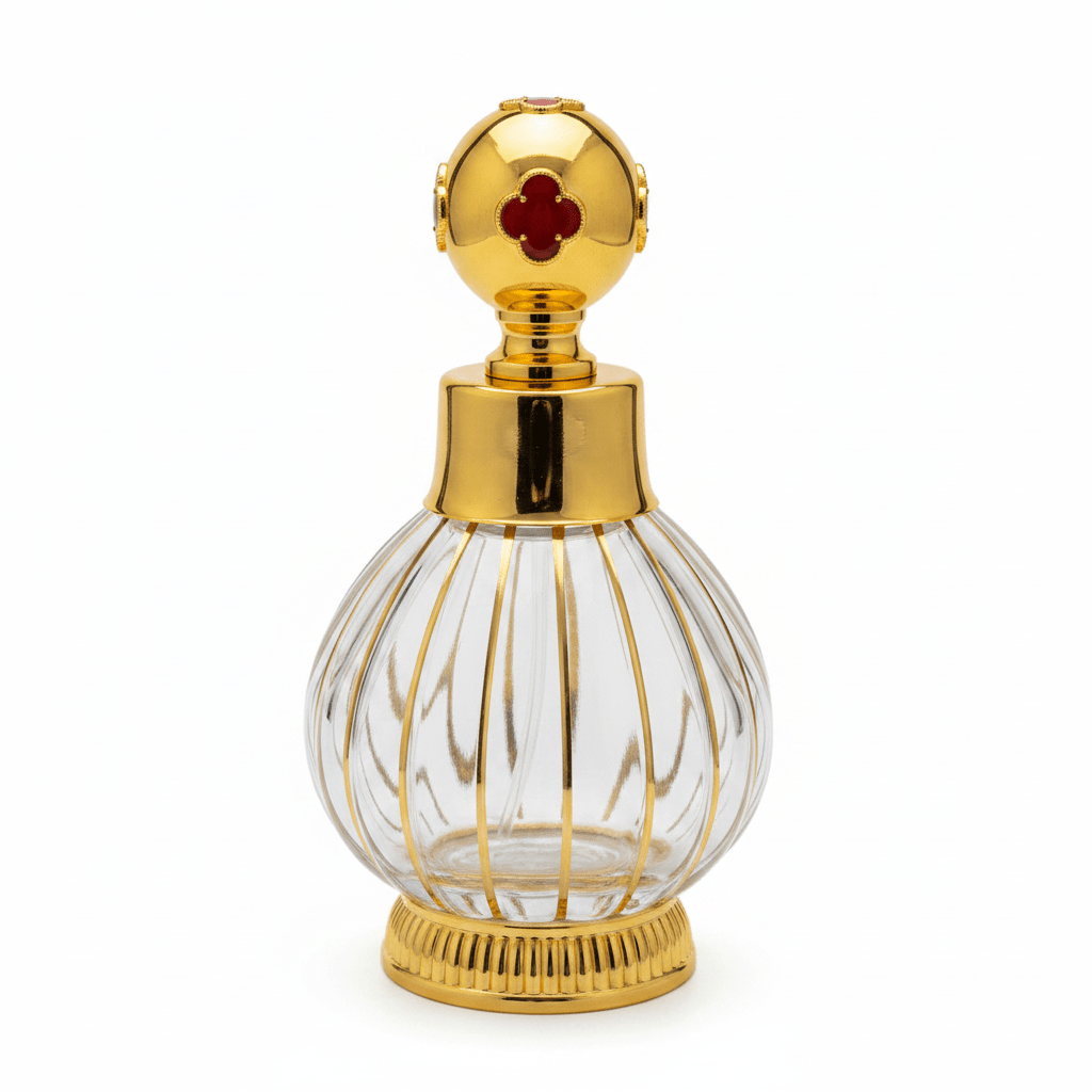 Mayflower Glass Perfume Bottle with Gold Metal Base — 200ml - Navy Blue / Red - Al Kabayel Discount CentreMayflower Glass Perfume Bottle with Gold Metal Base — 200ml - Navy Blue / RedPerfume BottlesMAYFLOWERAl Kabayel Discount Centre