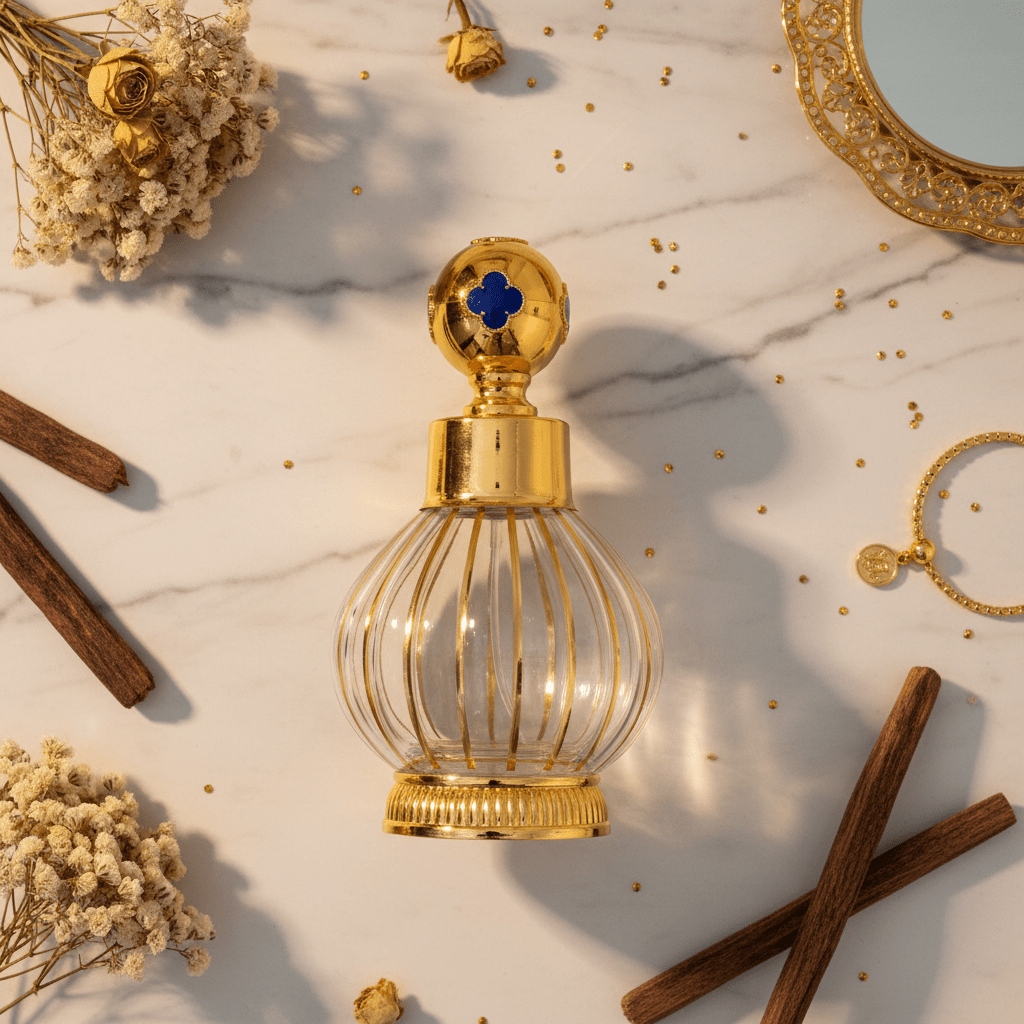 Mayflower Glass Perfume Bottle with Gold Metal Base — 200ml - Navy Blue / Red - Al Kabayel Discount CentreMayflower Glass Perfume Bottle with Gold Metal Base — 200ml - Navy Blue / RedPerfume BottlesMAYFLOWERAl Kabayel Discount Centre