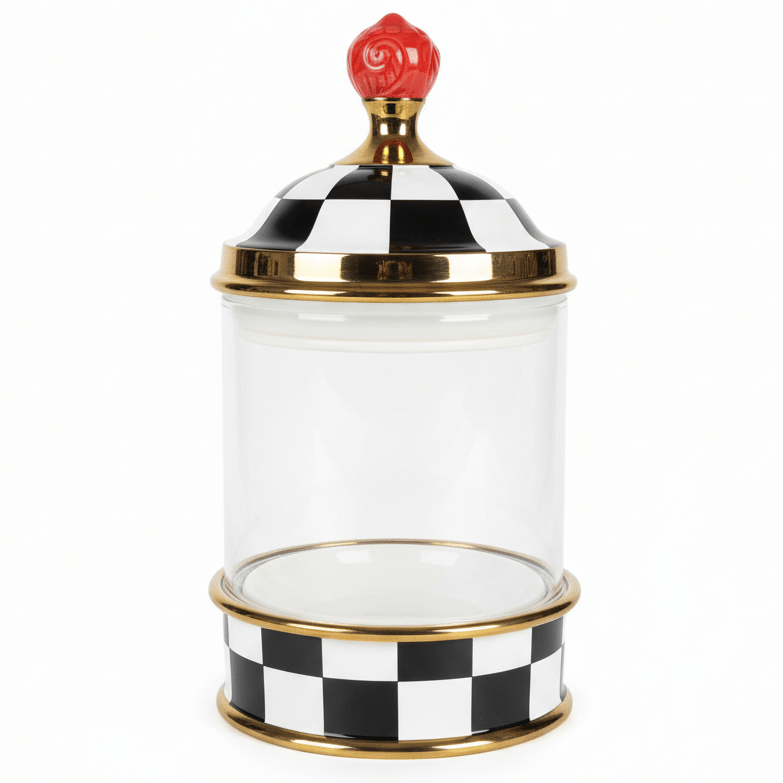 Mayflower Glass Storage Canister with Ceramic Lid – 12 × 23 cm, Black & White Countertop Jar - Al Kabayel Discount CentreMayflower Glass Storage Canister with Ceramic Lid – 12 × 23 cm, Black & White Countertop JarJars & Food SaversMAYFLOWERAl Kabayel Discount Centre