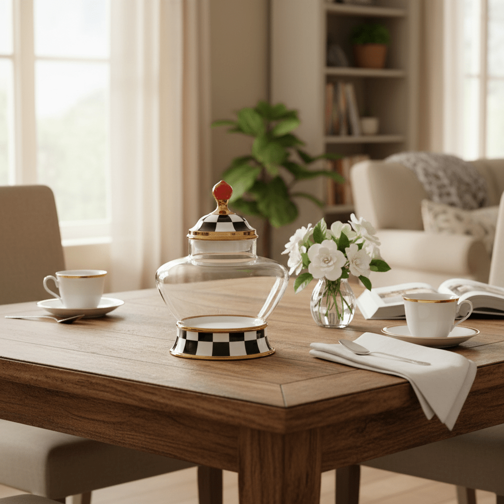 Mayflower Glass Storage Canister with Ceramic Lid – 20 × 20 cm, Black & White Multipurpose Jar - Al Kabayel Discount CentreMayflower Glass Storage Canister with Ceramic Lid – 20 × 20 cm, Black & White Multipurpose JarJars & Food SaversMAYFLOWERAl Kabayel Discount Centre