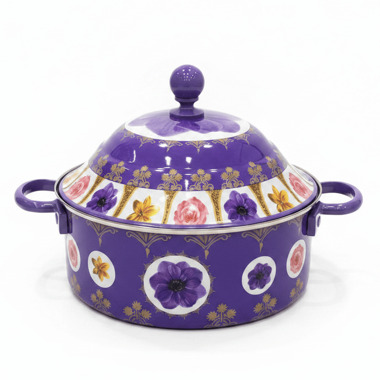 Mayflower Medium Size Stainless Steel Hotpot with Decorative Purple Flower Pattern Practical and Stylish 2500 ml - Al Kabayel Discount CentreMayflower Medium Size Stainless Steel Hotpot with Decorative Purple Flower Pattern Practical and Stylish 2500 mlCasserolesMAYFLOWERAl Kabayel Discount Centre