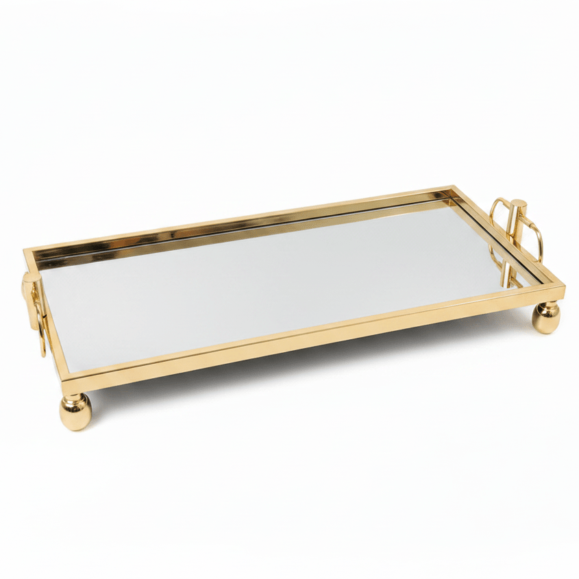 Mayflower Polished Gold-Plated Metal & Mirror Glass Rectangular Serving Tray 60×25cm / 90×25cm - Al Kabayel Discount CentreMayflower Polished Gold-Plated Metal & Mirror Glass Rectangular Serving Tray 60×25cm / 90×25cmServing TraysMAYFLOWERAl Kabayel Discount Centre