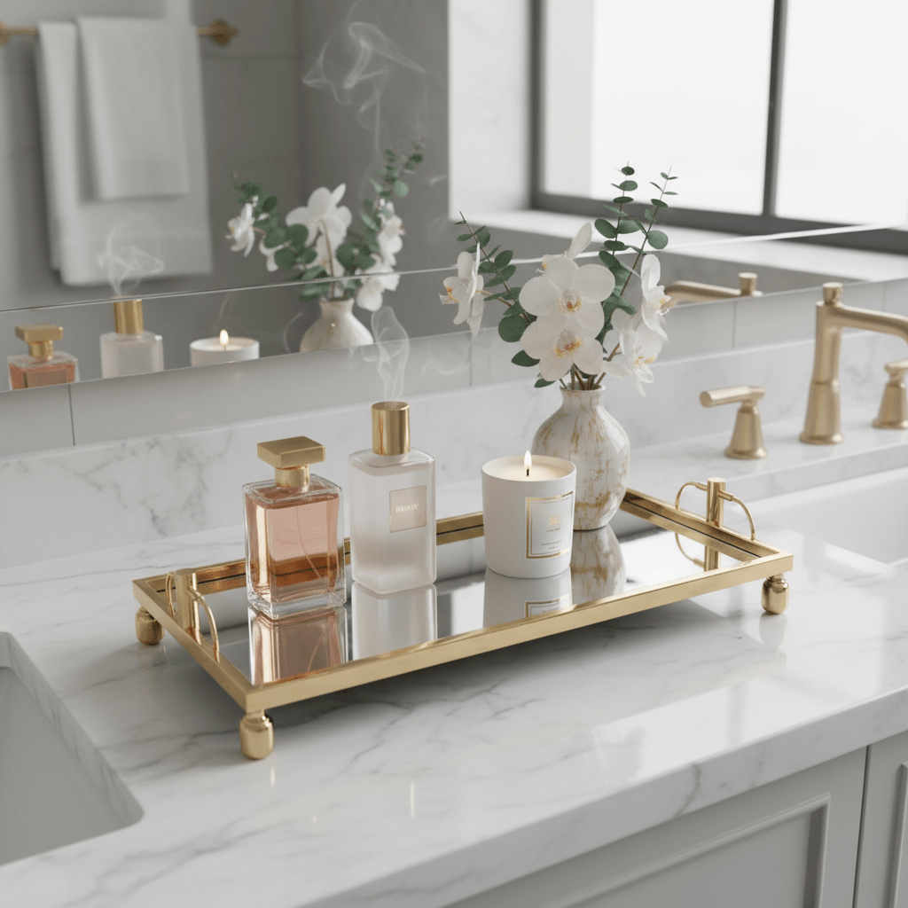 Mayflower Polished Gold-Plated Metal & Mirror Glass Rectangular Serving Tray 60×25cm / 90×25cm - Al Kabayel Discount CentreMayflower Polished Gold-Plated Metal & Mirror Glass Rectangular Serving Tray 60×25cm / 90×25cmServing TraysMAYFLOWERAl Kabayel Discount Centre