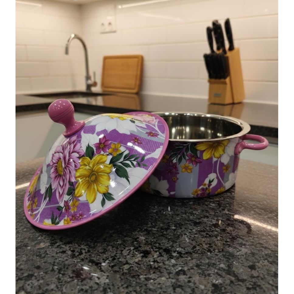MayFlower Stainless Steel Hot Pot 1500ml – Violet Floral Design, Thermal Food Serving Container - Al Kabayel Discount CentreMayFlower Stainless Steel Hot Pot 1500ml – Violet Floral Design, Thermal Food Serving ContainerCasserolesMAYFLOWERAl Kabayel Discount Centre