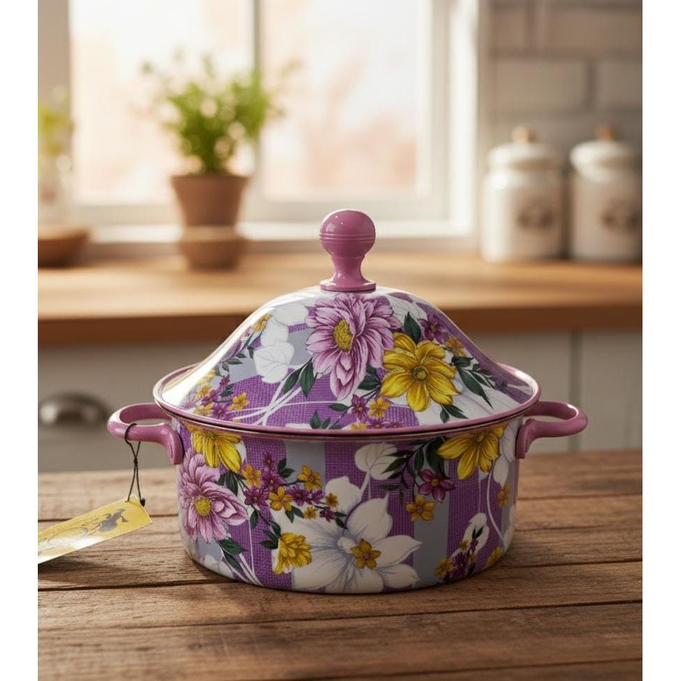 MayFlower Stainless Steel Hot Pot 1500ml – Violet Floral Design, Thermal Food Serving Container - Al Kabayel Discount CentreMayFlower Stainless Steel Hot Pot 1500ml – Violet Floral Design, Thermal Food Serving ContainerCasserolesMAYFLOWERAl Kabayel Discount Centre