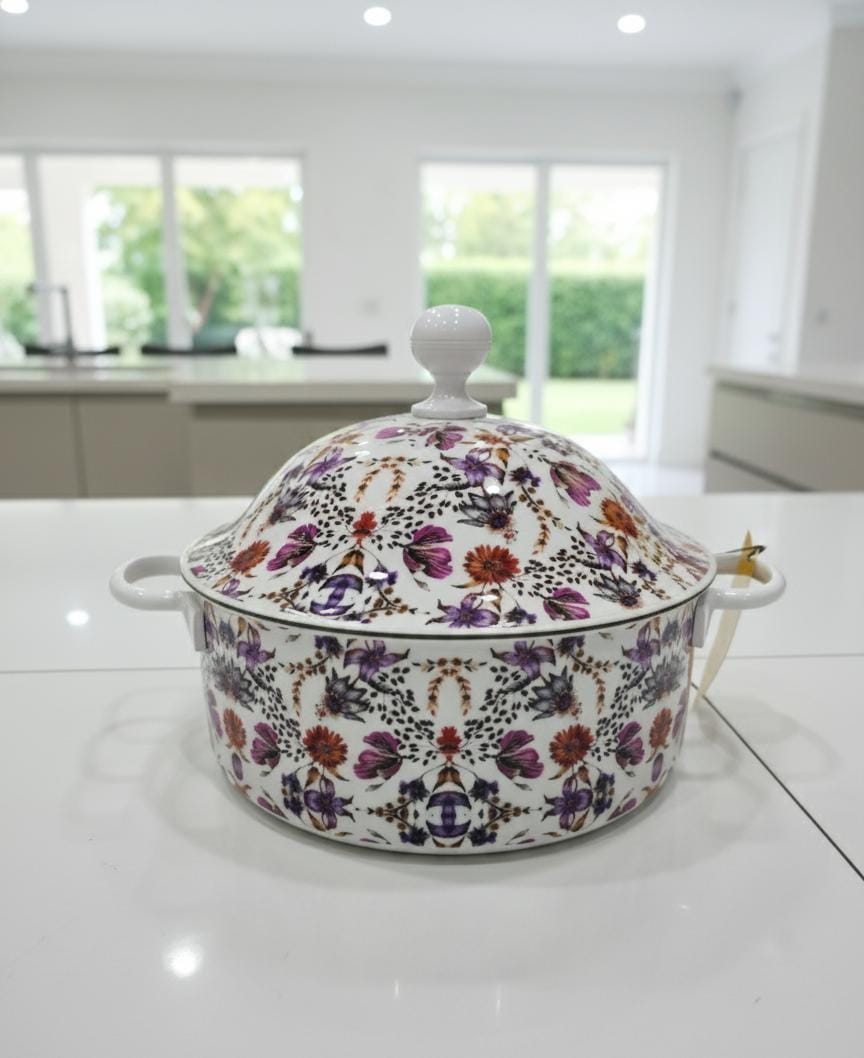 MayFlower Stainless Steel Hot Pot 2500ml – White Floral Pattern, Insulated Food Container - Al Kabayel Discount CentreMayFlower Stainless Steel Hot Pot 2500ml – White Floral Pattern, Insulated Food ContainerCasserolesMAYFLOWERAl Kabayel Discount Centre