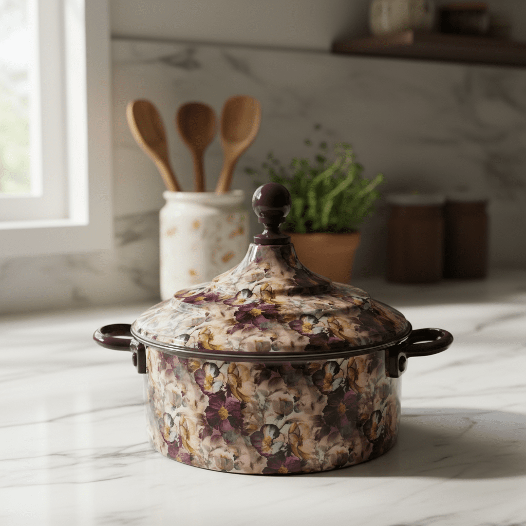 MayFlower Stainless Steel Thermal Hot Pot 2.5L – Beige with Violet Floral Design - Al Kabayel Discount CentreMayFlower Stainless Steel Thermal Hot Pot 2.5L – Beige with Violet Floral DesignCasserolesMAYFLOWERAl Kabayel Discount Centre