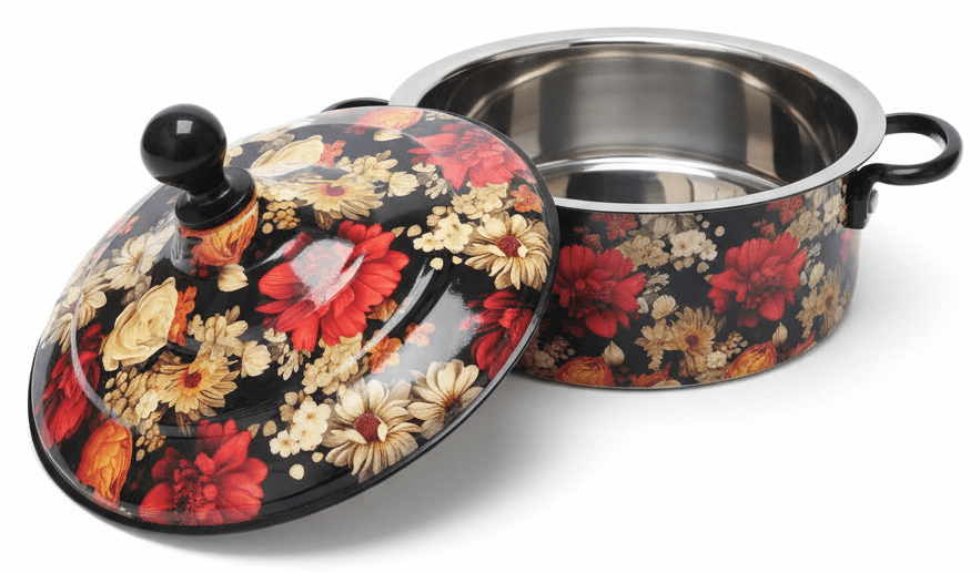 MayFlower Stainless Steel Thermal Hot Pot 2.5L – Black with Flower Design - Al Kabayel Discount CentreMayFlower Stainless Steel Thermal Hot Pot 2.5L – Black with Flower DesignCasserolesMAYFLOWERAl Kabayel Discount Centre
