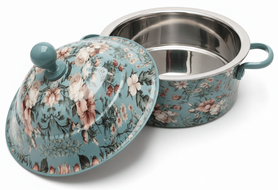 MayFlower Stainless Steel Thermal Hot Pot 2.5L – Green Leaf & Flower Design - Al Kabayel Discount CentreMayFlower Stainless Steel Thermal Hot Pot 2.5L – Green Leaf & Flower DesignCasserolesMAYFLOWERAl Kabayel Discount Centre