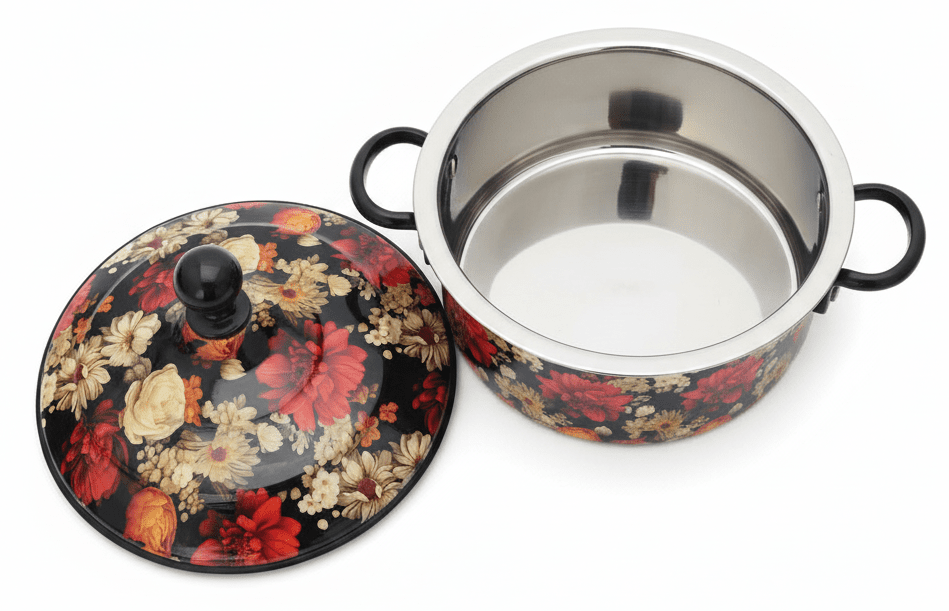 MayFlower Stainless Steel Thermal Hot Pot 5L – Black with Floral Design - Al Kabayel Discount CentreMayFlower Stainless Steel Thermal Hot Pot 5L – Black with Floral DesignCasserolesMAYFLOWERAl Kabayel Discount Centre