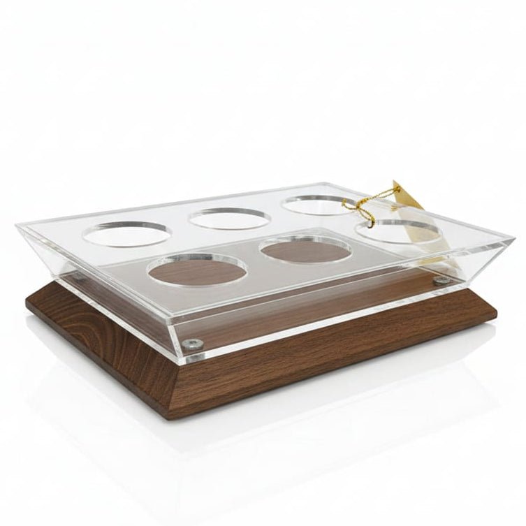 Mayflower Wooden Cawa Cup Display Holder for 6 Cups with Acrylic Frame – 24×18 cm - Al Kabayel Discount CentreMayflower Wooden Cawa Cup Display Holder for 6 Cups with Acrylic Frame – 24×18 cmOrganizers & AccessoriesMAYFLOWERAl Kabayel Discount Centre