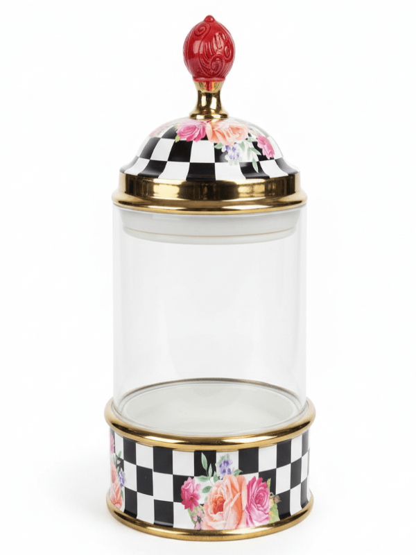 Mayflower Glass Storage Canister with Ceramic Lid – 14 × 26 cm, Black & White Kitchen Jar - Al Kabayel Discount CentreMayflower Glass Storage Canister with Ceramic Lid – 14 × 26 cm, Black & White Kitchen JarJars & Food SaversMAYFLOWERAl Kabayel Discount Centre