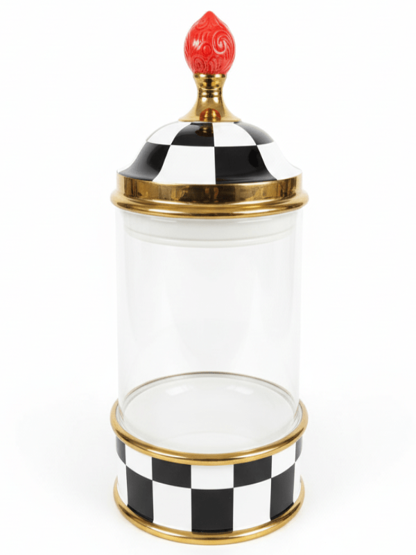 Mayflower Tall Glass Storage Canister with Ceramic Lid – 16 × 31 cm, Black & White - Al Kabayel Discount CentreMayflower Tall Glass Storage Canister with Ceramic Lid – 16 × 31 cm, Black & WhiteJars & Food SaversMAYFLOWERAl Kabayel Discount Centre