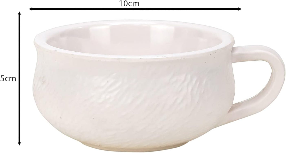 Melamine Soup Cup Bowl 180ml, Whiteware Easy Grip Ear Handle Tea Cups Cappuccino Mugs Latte Hot Choco Office Bedroom Home Tableware Dining Morning Kitchen Multipurpose Use - Al Kabayel Discount CentreMelamine Soup Cup Bowl 180ml, Whiteware Easy Grip Ear Handle Tea Cups Cappuccino Mugs Latte Hot Choco Office Bedroom Home Tableware Dining Morning Kitchen Multipurpose UseAl Kabayel Discount CenterAl Kabayel Discount Centre