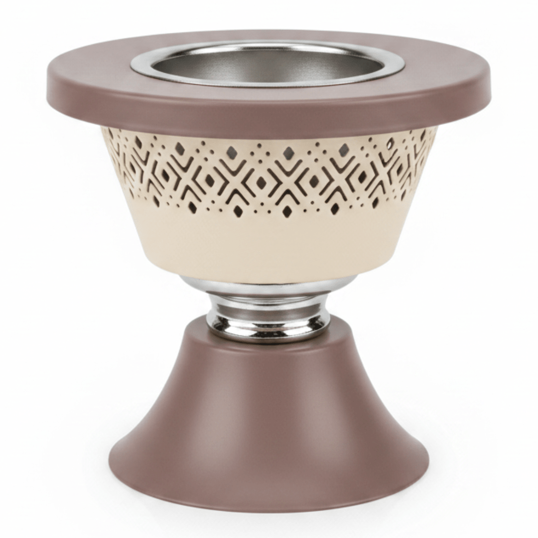 Metal Incense Burner – Mabkhara | 12cm | Arabic Bakhoor Holder | Rose Gold & Green | - Al Kabayel Discount CentreMetal Incense Burner – Mabkhara | 12cm | Arabic Bakhoor Holder | Rose Gold & Green |Incense BurnerAKDCAl Kabayel Discount Centre