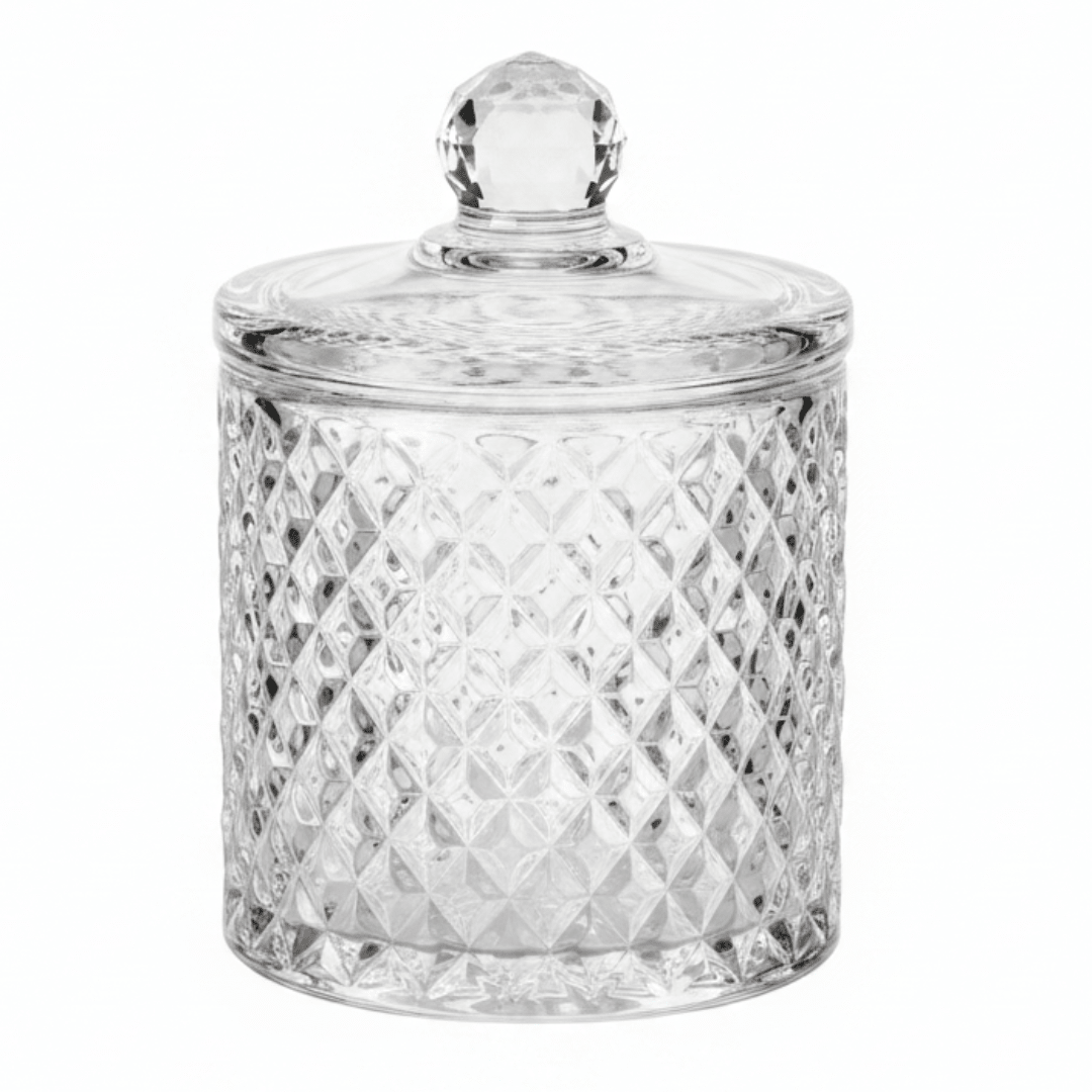 M.E.W Crystal Diamond Cut Glass Candy Pot with Lid 10.5 × 14.5 cm - Al Kabayel Discount CentreM.E.W Crystal Diamond Cut Glass Candy Pot with Lid 10.5 × 14.5 cmJars & Food SaversM.E.WAl Kabayel Discount Centre