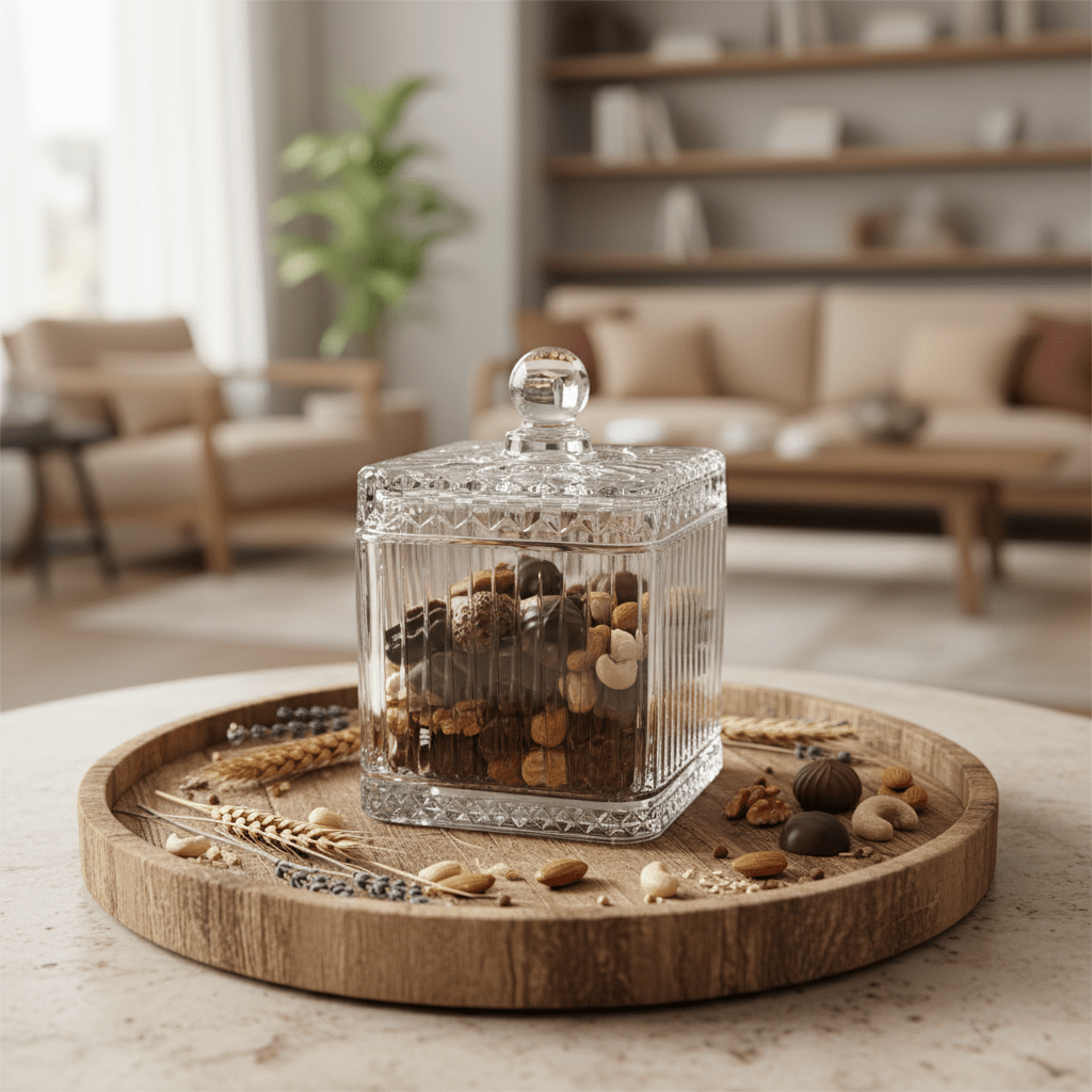 M.E.W Crystal Glass Candy Pot with Lid – 12×16.3cm - Al Kabayel Discount CentreM.E.W Crystal Glass Candy Pot with Lid – 12×16.3cmJars & Food SaversM.E.WAl Kabayel Discount Centre