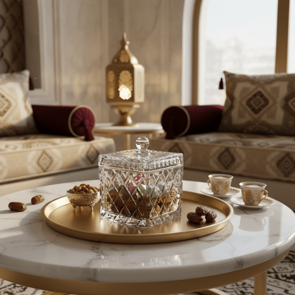 M.E.W Crystal Glass Candy Pot with Lid - 14×18.8 cm - Al Kabayel Discount CentreM.E.W Crystal Glass Candy Pot with Lid - 14×18.8 cmJars & Food SaversM.E.WAl Kabayel Discount Centre