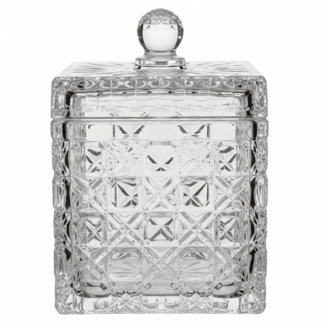 M.E.W Crystal Glass Candy Pot with Lid - 14×18.8cm - Al Kabayel Discount CentreM.E.W Crystal Glass Candy Pot with Lid - 14×18.8cmJars & Food SaversM.E.WAl Kabayel Discount Centre