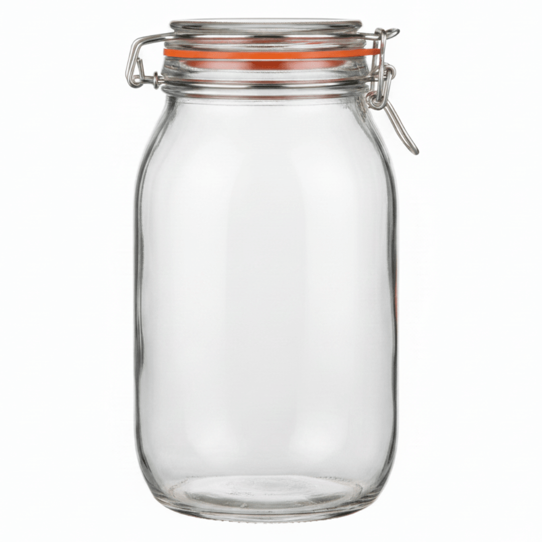 Millermaus Glass Clip Jar 2200ml | Airtight Borosilicate Storage Jar with Wire Bail Seal Description: - Al Kabayel Discount CentreMillermaus Glass Clip Jar 2200ml | Airtight Borosilicate Storage Jar with Wire Bail Seal Description:Jars & Food SaversMILLERMAUSAl Kabayel Discount Centre