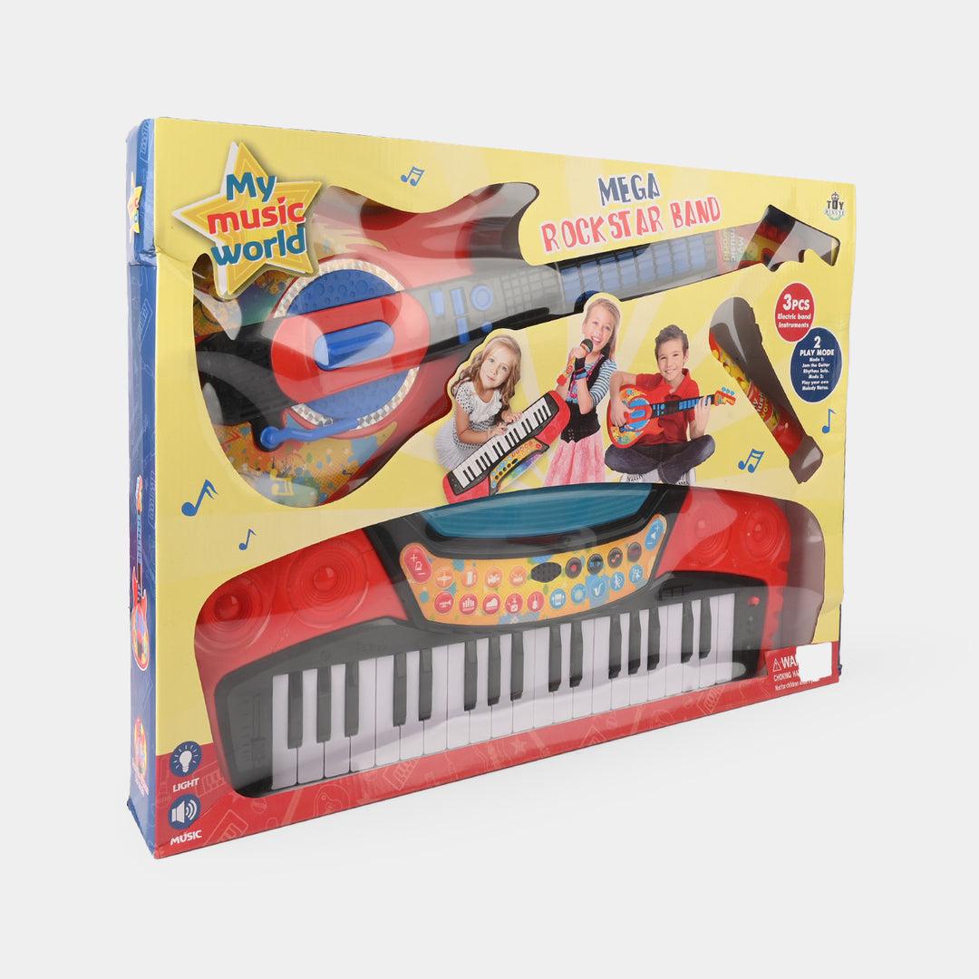 Mingye Toy 3pcs Electric Band Instrument Set, 2 Play Modes Includes 37key Keyboard, Guitar, Microphone - Al Kabayel Discount CentreMingye Toy 3pcs Electric Band Instrument Set, 2 Play Modes Includes 37key Keyboard, Guitar, MicrophoneEducational ToysMINGYE TOYAl Kabayel Discount Centre