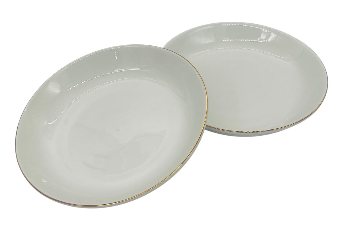 Minh Choice 2pc Porcelain Soup Plate 7", White and Gold Rim - Al Kabayel Discount CentreMinh Choice 2pc Porcelain Soup Plate 7", White and Gold RimPlatesMINH CHOICEAl Kabayel Discount Centre