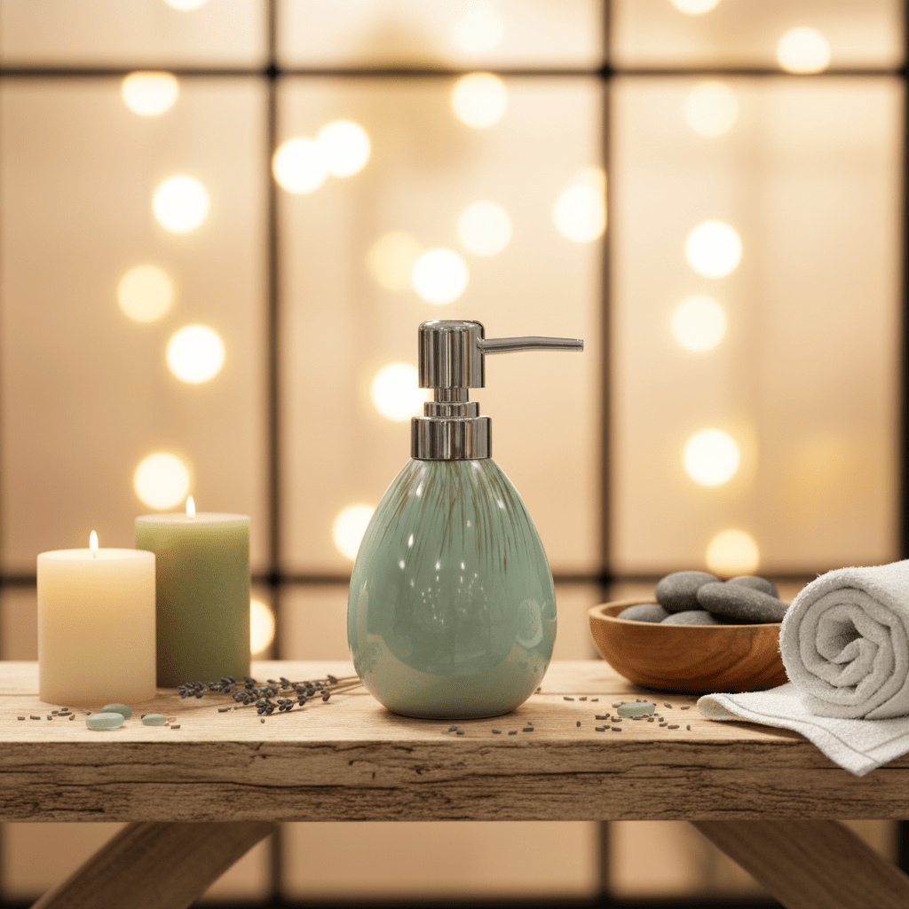 Mint Green Ceramic & Plastic Liquid Soap Dispenser – 400ml - Al Kabayel Discount CentreMint Green Ceramic & Plastic Liquid Soap Dispenser – 400mlHolders & DispensersAKDCAl Kabayel Discount Centre