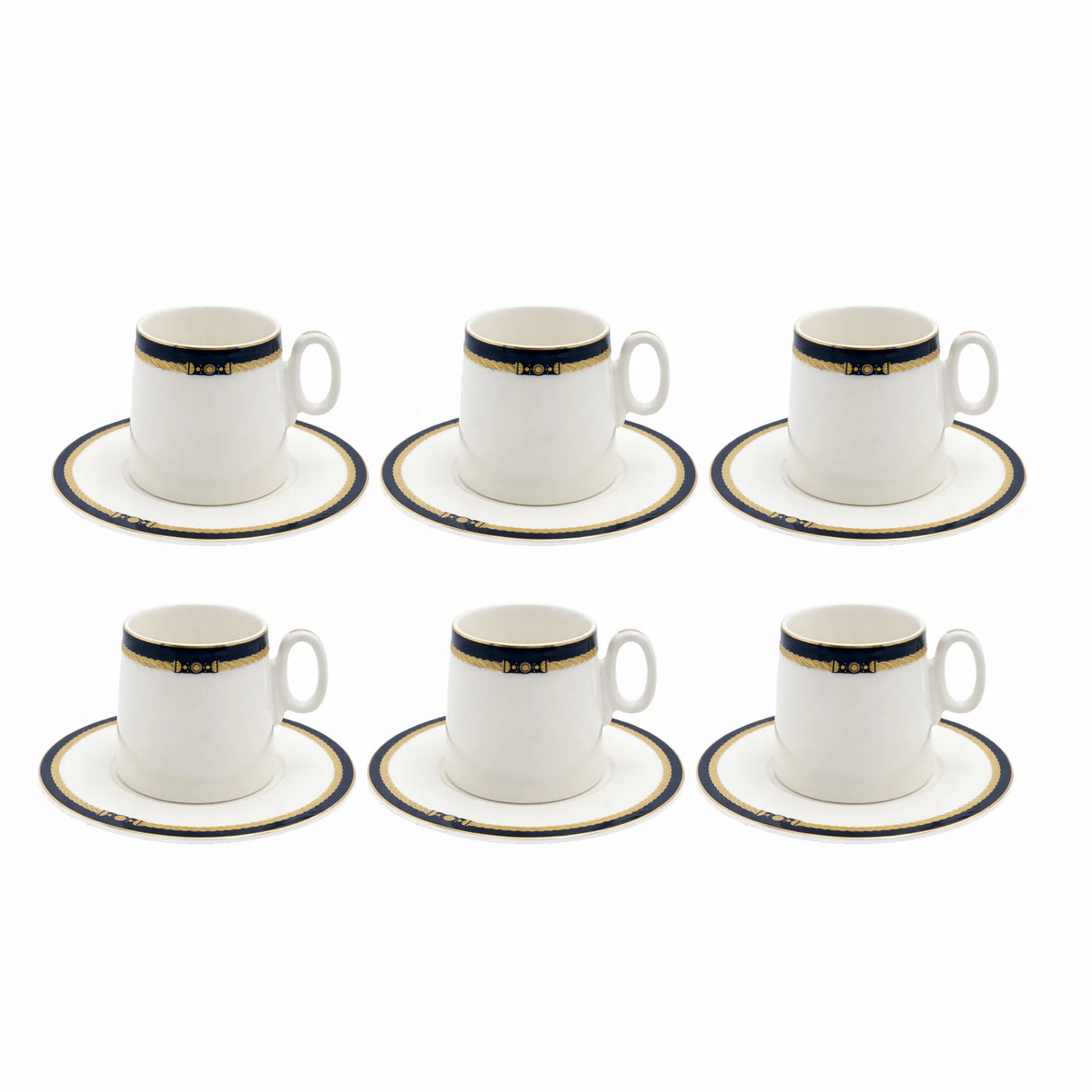 Angela Milk Cup with Saucer 12 Piece Set - 230ml