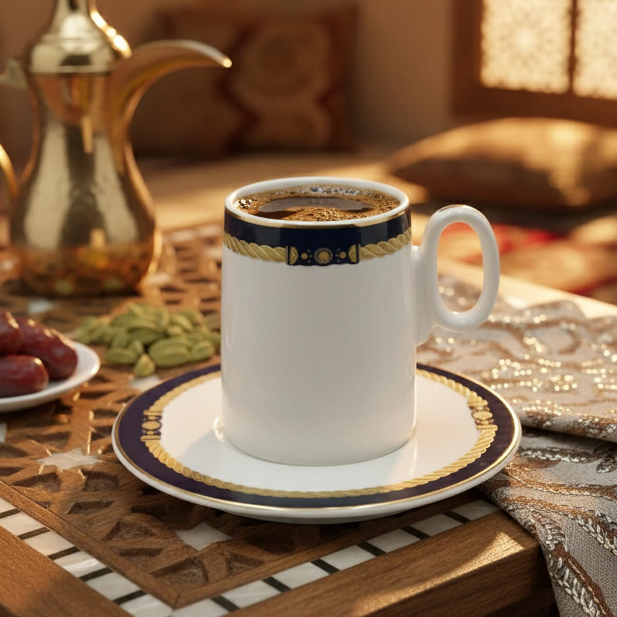 Angela Turkish Coffee Cup with Saucer 12 Piece Set – 120ml