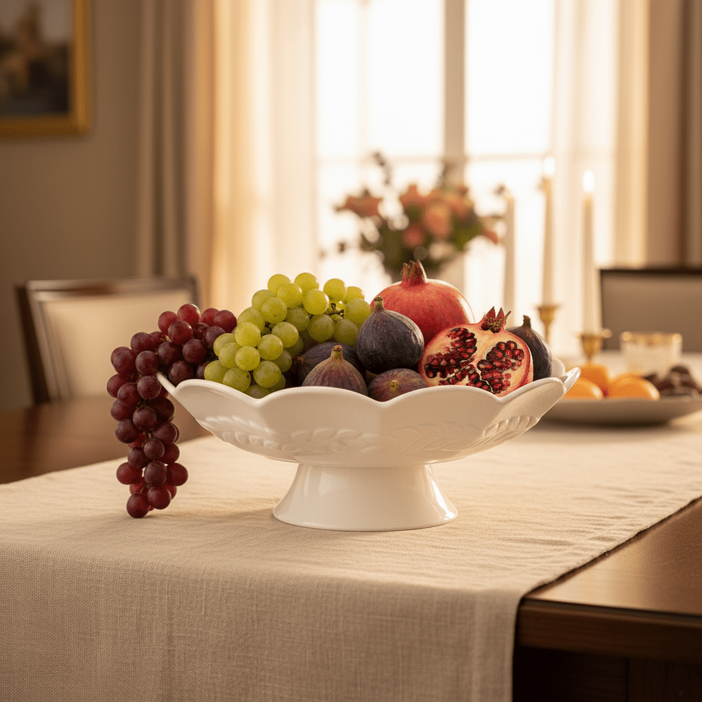 Modenic White Ceramic Footed Fruit Bowl for Table Centerpiece and Serving 12 inch - Al Kabayel Discount CentreModenic White Ceramic Footed Fruit Bowl for Table Centerpiece and Serving 12 inchBowlsMODENICAl Kabayel Discount Centre