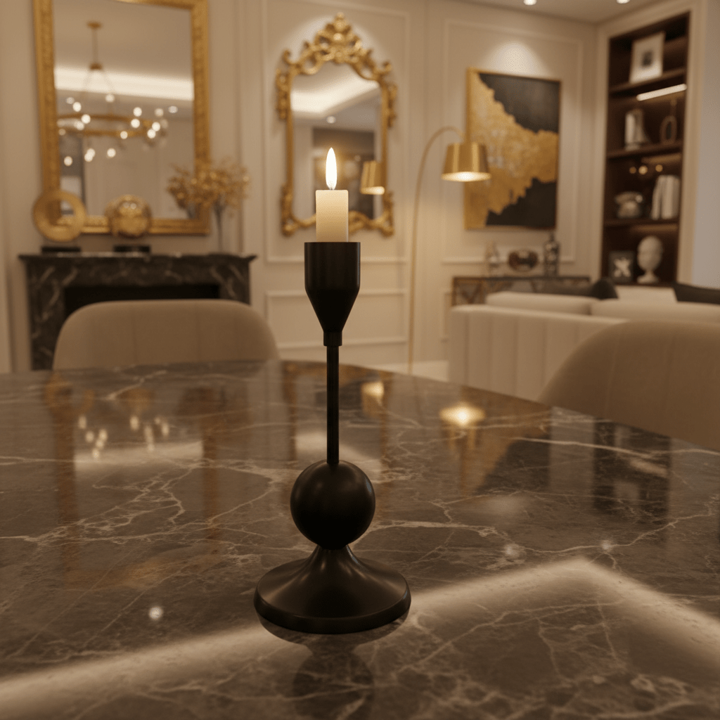 Modern Black Metal Candle Holder with Black Ball Design for Luxury Decoration – 17cm - Al Kabayel Discount CentreModern Black Metal Candle Holder with Black Ball Design for Luxury Decoration – 17cmHome Décor AccentsAKDCAl Kabayel Discount Centre