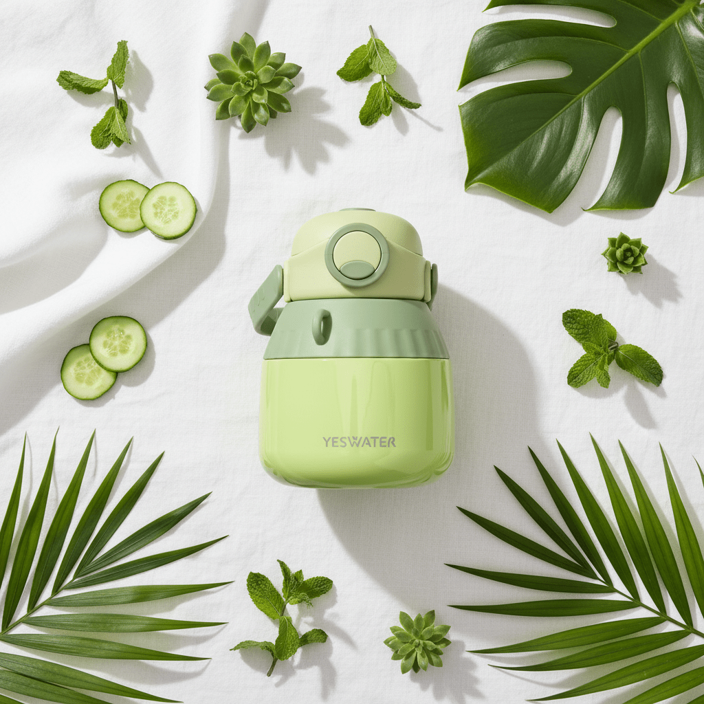 Modern Green Stainless Steel Vacuum Flask with Comfortable Carry Handle 1000ml - Al Kabayel Discount CentreModern Green Stainless Steel Vacuum Flask with Comfortable Carry Handle 1000mlWater BottlesAKDCAl Kabayel Discount Centre