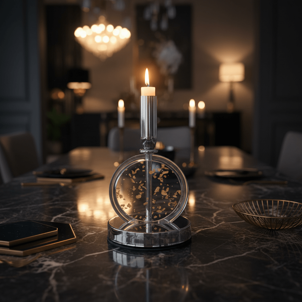 Modern Silver Metal & Plastic Luxury Candle Holder for Contemporary Interiors – 20cm - Al Kabayel Discount CentreModern Silver Metal & Plastic Luxury Candle Holder for Contemporary Interiors – 20cmHome Décor AccentsAKDCAl Kabayel Discount Centre