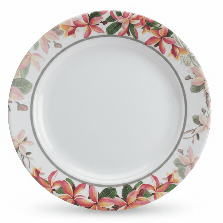 Moments Round White Melamine Dessert Plate with Elegant Flower Design, Stylish Plate for Sweets, Cakes & Snacks – 8 Inch - Al Kabayel Discount CentreMoments Round White Melamine Dessert Plate with Elegant Flower Design, Stylish Plate for Sweets, Cakes & Snacks – 8 InchPlatesMOMENTSAl Kabayel Discount Centre