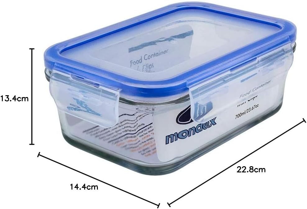 Mondex Cmn0094 - 96 2 Pieces Food Storage Container With Lid, Blue, 350 Ml/700 Ml, Rectangle, Glass - Al Kabayel Discount CentreMondex Cmn0094 - 96 2 Pieces Food Storage Container With Lid, Blue, 350 Ml/700 Ml, Rectangle, GlassFood ContainersMondexAl Kabayel Discount Centre