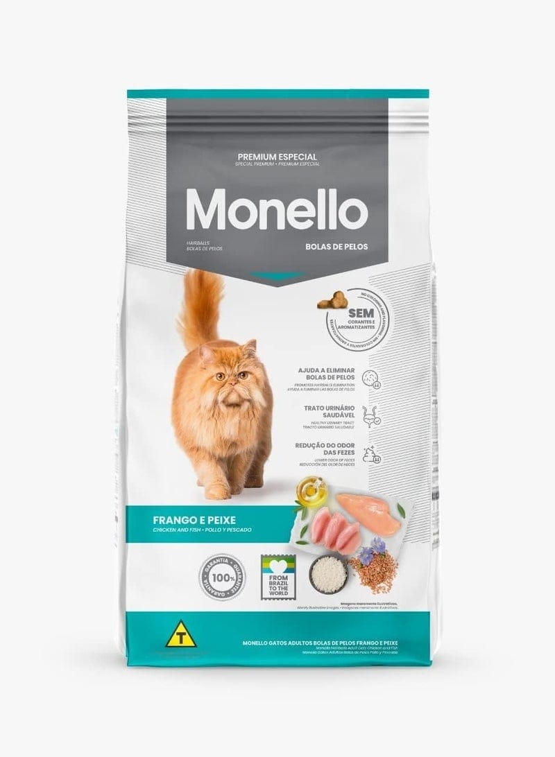 Monella Adult Cat Hairball Control Food 1kg – Chicken & Fish Flavor Blend, Reduces Hairballs & Supports Digestive Health - Al Kabayel Discount CentreMonella Adult Cat Hairball Control Food 1kg – Chicken & Fish Flavor Blend, Reduces Hairballs & Supports Digestive HealthPet SuppliesMONELLAAl Kabayel Discount Centre